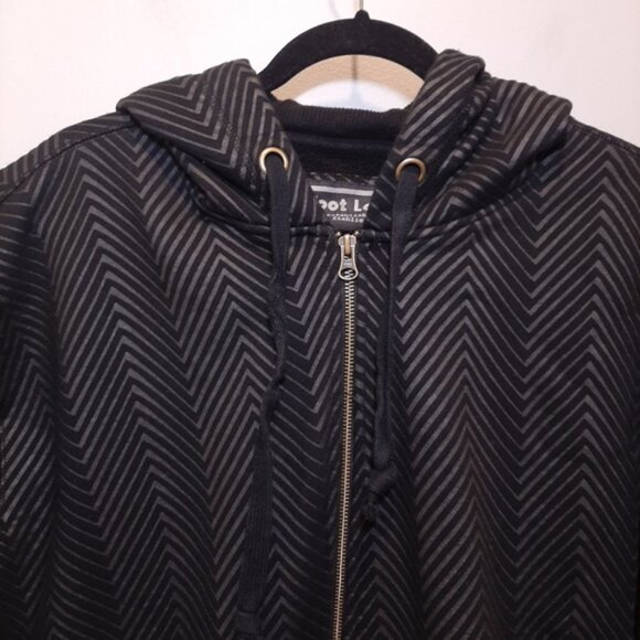 Foot Locker Zip Front Sweatshirt Jacket Hoodie Fleece Lined Athletic Black - Picture 2 of 14